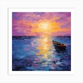 Lustrous Lavender: Monet's Brush on Seawater Canvas Art Print