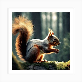 Squirrel In The Forest 55 Art Print