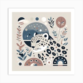 Scandinavian style, Snow leopard 1 Art Print