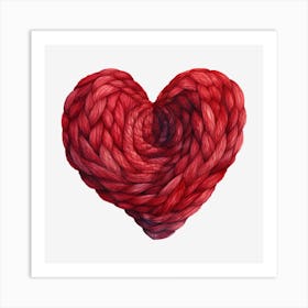 Heart Of Red Yarn Art Print