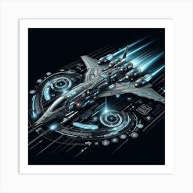 Futuristic Spaceship 24 Art Print