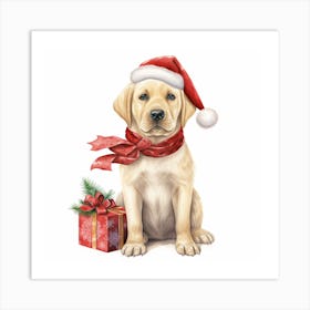 Christmas Labrador Retriever 2 Art Print