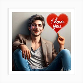 I Love You 2 Art Print