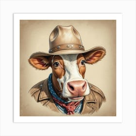 Cowboy Cow 3 Art Print