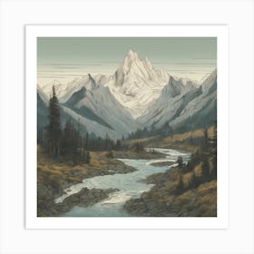 River In The Mountains 3 Art Print