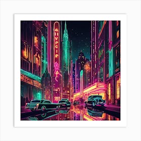 Neon City 6 Art Print