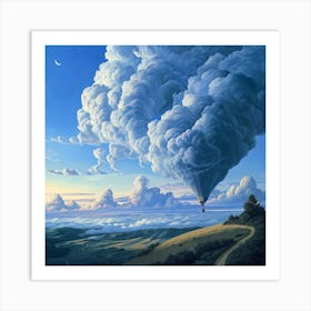 Hot Air Baloon In The Clouds 1 Art Print