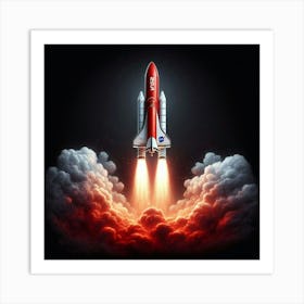 Nasa Space Shuttle Launch Art Print