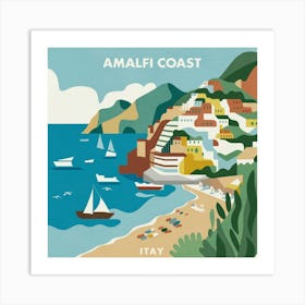 Amalfi Coast Matisse Style Italy 3 Art Print