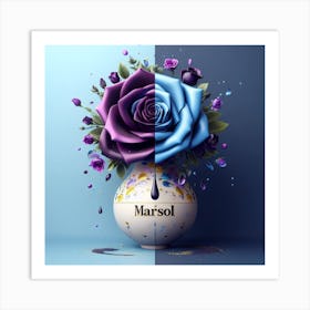 Rose in a vase Art Print