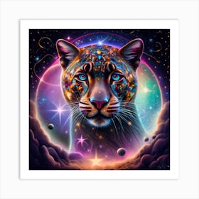 Psychedelic Cat Print  Art Print