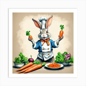 Chef Rabbit 8 Art Print