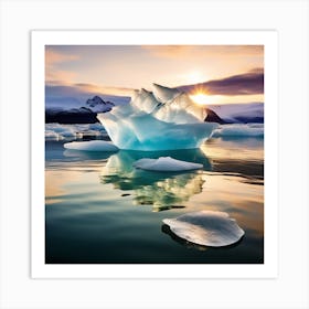 Icebergs In The Water 20 Art Print