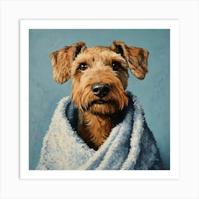 Terrier In Bath Towel 5 Art Print