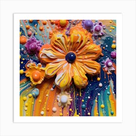 Abstract Flower Painting 1 Art Print