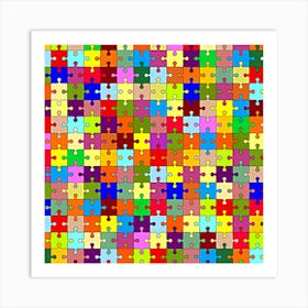 Jigsaw Pattern Design Scrapbooking Art Print