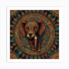 Dog In A Circle Art Print