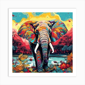 Elephant Painting 16 Art Print