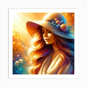 Girl In A Hat 5 Art Print