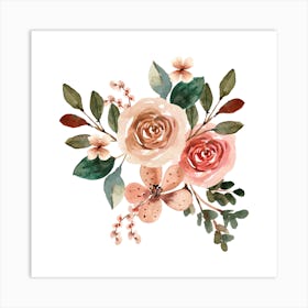 Watercolor Flowers Art Print Art Print