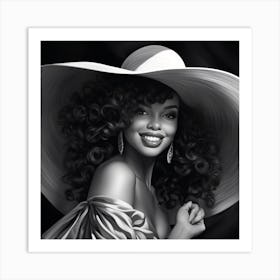 Black Woman In A Hat 4 Art Print