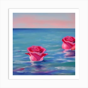 Roses In The Ocean Art Print