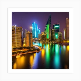 Cityscape At Night Art Print