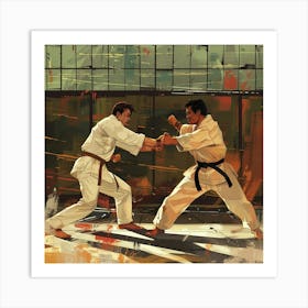 A Karate Sparring Lofi Illustration 1718704070 1 Art Print