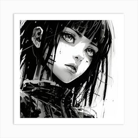 Anime Girl With Black Hair 7 Art Print