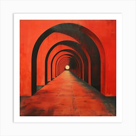 Red Tunnel - city wall art, colorful wall art, home decor, minimal art, modern wall art, wall art, wall decoration, wall print colourful wall art, decor wall art, digital art, digital art download, interior wall art, downloadable art, eclectic wall, fantasy wall art, home decoration, home decor wall, printable art, printable wall art, wall art prints, artistic expression, contemporary, modern art print, Art Print