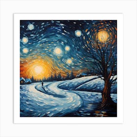 Whimsical Christmas Glow Art Print