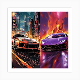 Futuristic Sports Cars Art Print