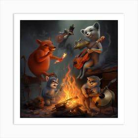 Trolls And Bears Art Print