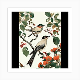 Birds On A Branch 1 Art Print