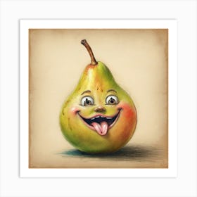 Funny Pear Art Print