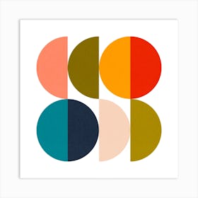 Mid Century Geometric Color Play 1 Art Print