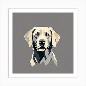 Labrador Retriever, dog illustration, dog portrait, animal illustration, digital art, pet art, dog artwork, dog drawing, dog painting, dog wallpaper, dog background, dog lover gift, dog décor, dog poster, dog print, pet, dog, vector art, dog art, dog in grey, grey, dog in solid background Art Print