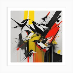 Abstract Birds in Flight  Art Print