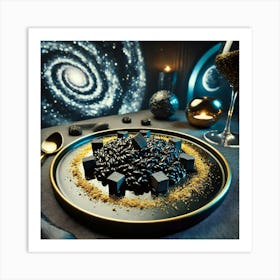 A Gourmet Dish Named Dark Matter Risotto, Served Art Print