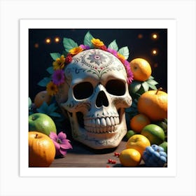 Day Of The Dead Skull 6 Art Print