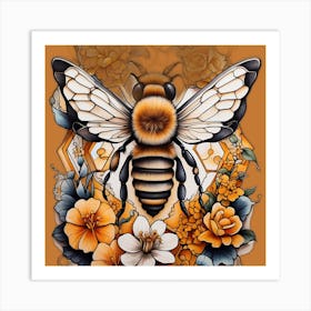 Bee Tattoo Art Print