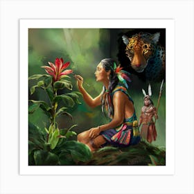 A Captivating Scene Of A Woman Painting A Bromel Art Print