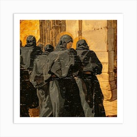 Group Of Monks Art Print