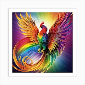 Rainbow Phoenix 1 Art Print