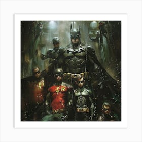 Batman And Robins Art Print