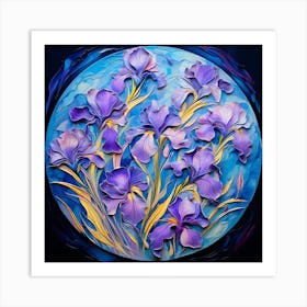 Purple Irises 9 Art Print