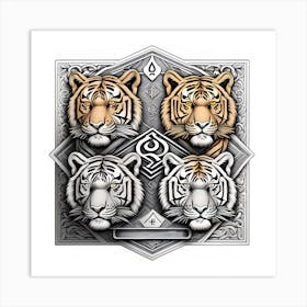 Vintage Lion Motif Crest Art Print Art Print