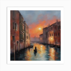 Sunset In Venice 4 Art Print