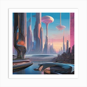 Futuristic City 2 Art Print