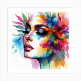 Watercolor Of A Woman 33 Art Print